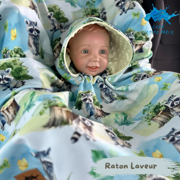 Poncho Softshell Raton Laveur + Capuchon Amovible