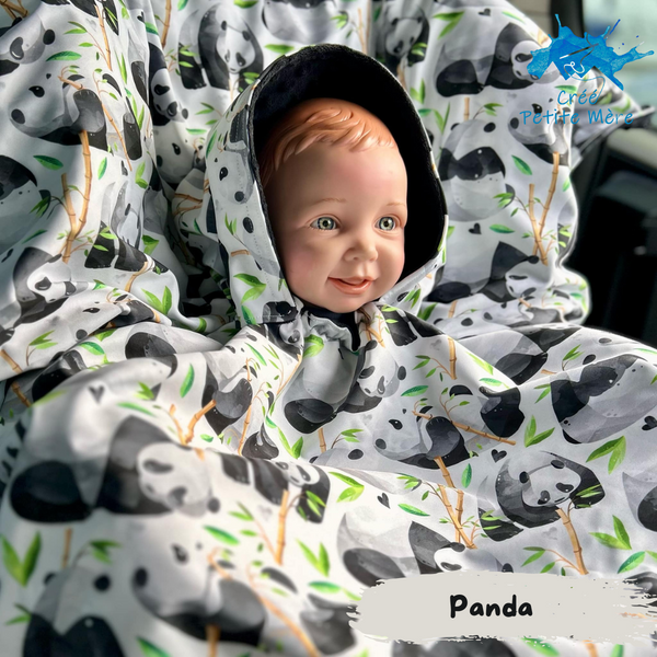 Poncho Softshell Panda + Capuchon Amovible