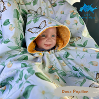 Poncho Softshell Doux Papillon + Capuchon Amovible