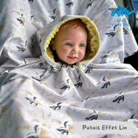 Poncho Softshell Putois Effet Lin  + Capuchon Amovible