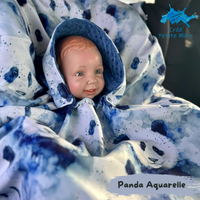 Poncho Softshell Panda Aquarelle + Capuchon Amovible