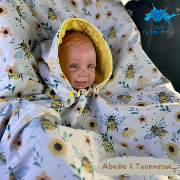 Poncho Softshell Abeille & Tournesol + Capuchon Amovible