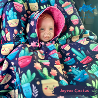 Poncho Softshell Joyeux Cactus + Capuchon Amovible